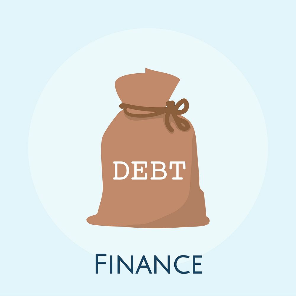Illustration of debt financial concept