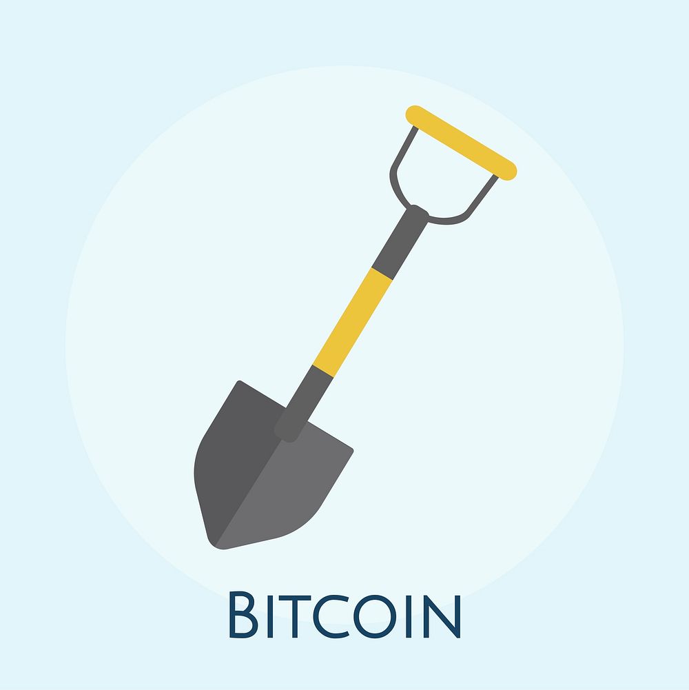 Illustration of bit coin mining concept