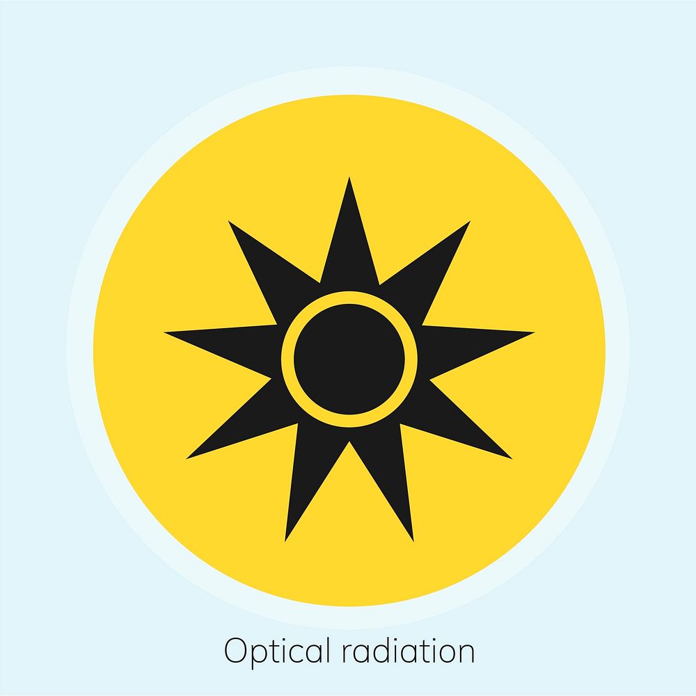 Illustration of optical radiation caution sign