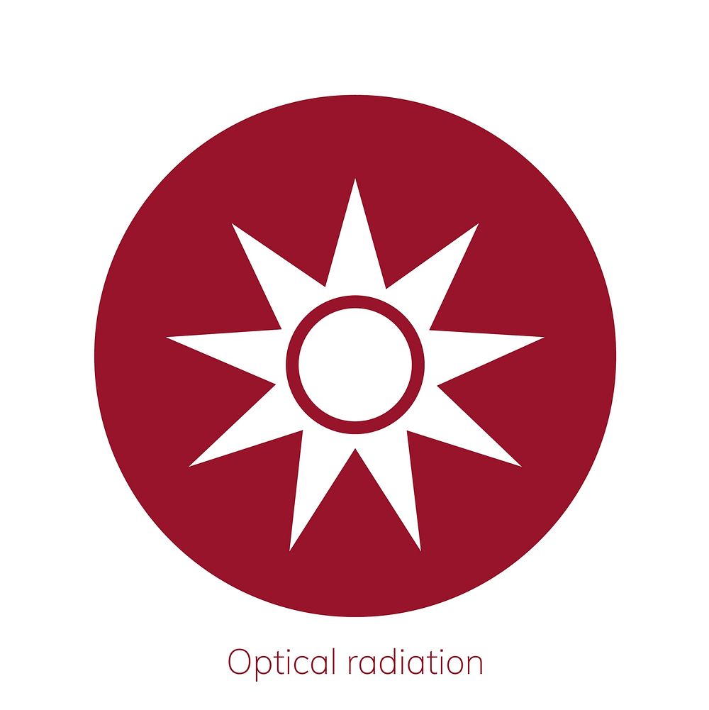 Illustration of optical radiation caution sign