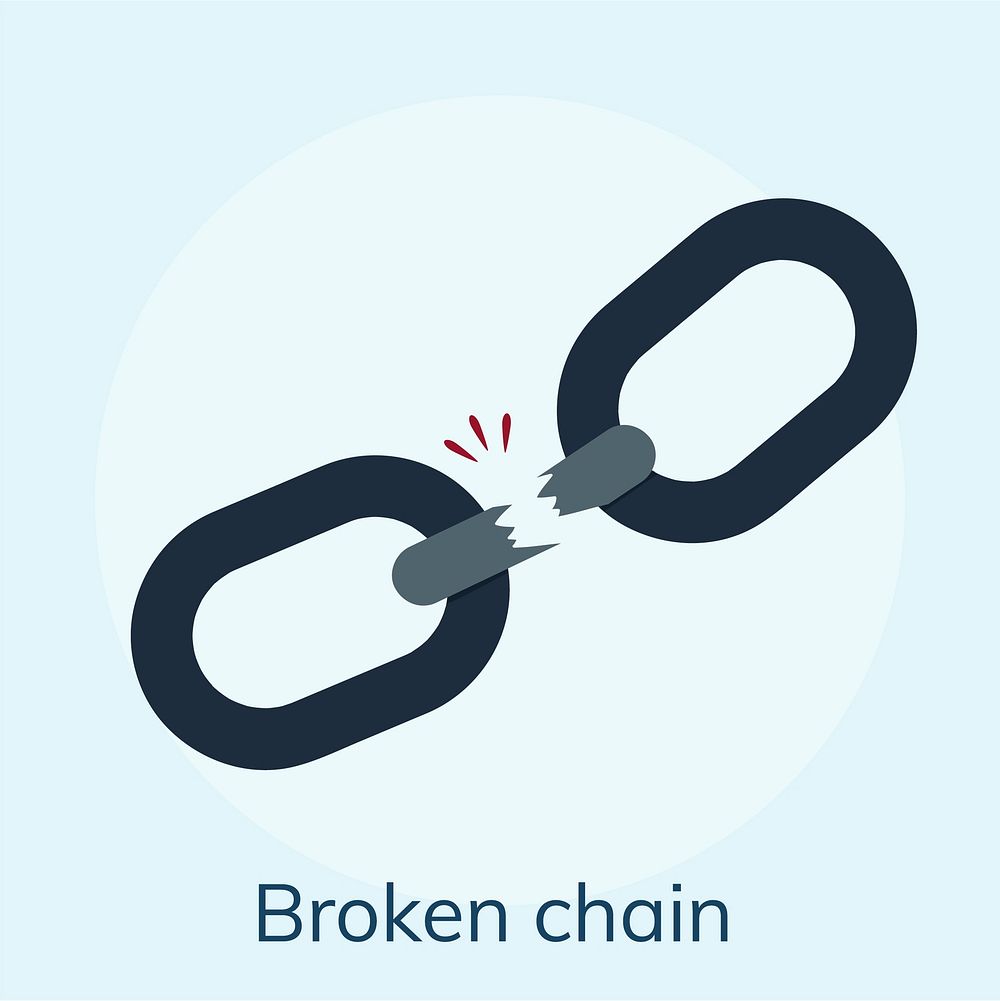 Illustration of a broken chain