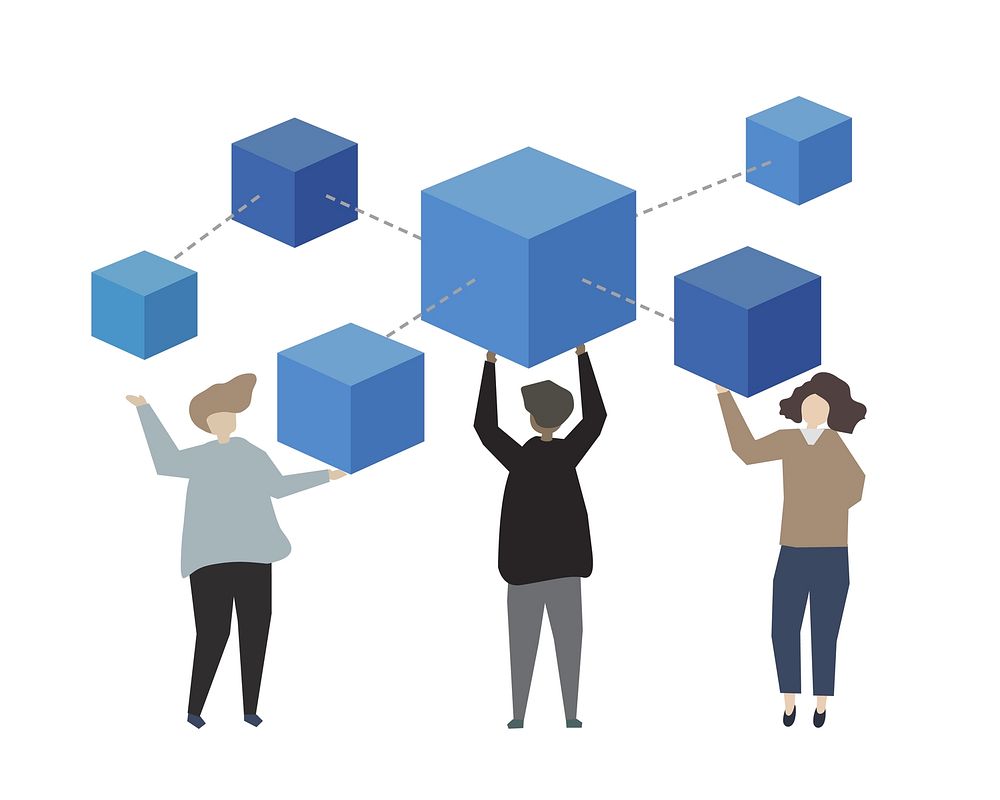 Business data network concept illustration