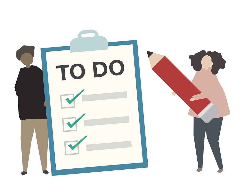 People with to do checklist illustration