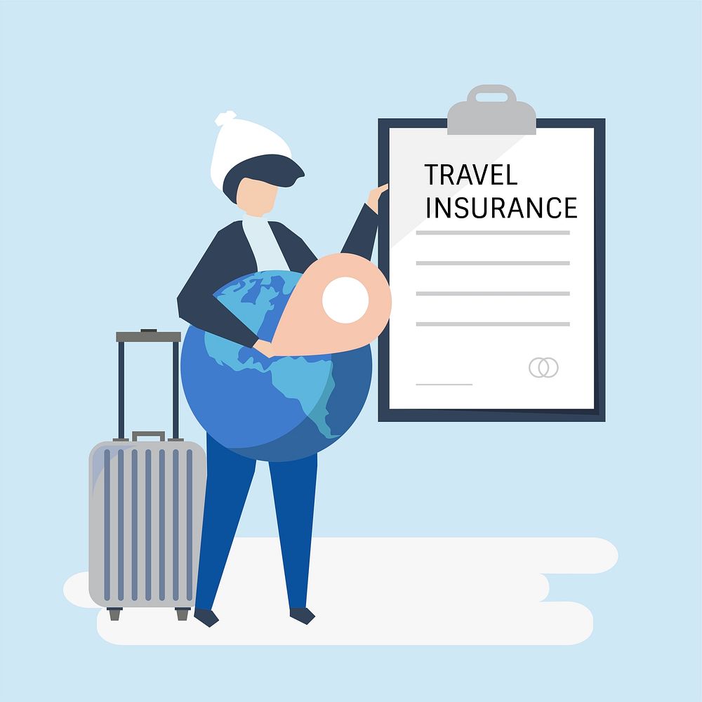 A traveler with a travel insurance policy document