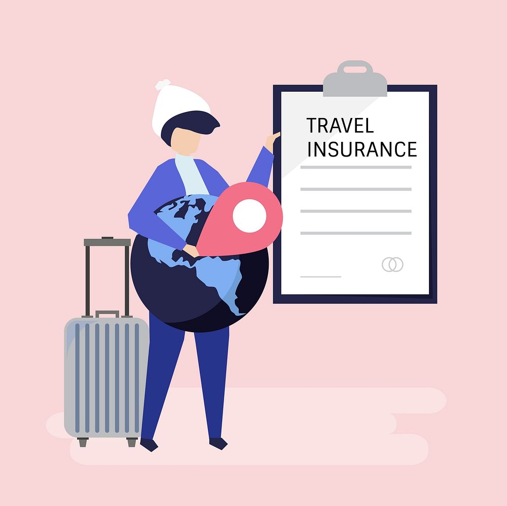 A traveler with a travel insurance policy document