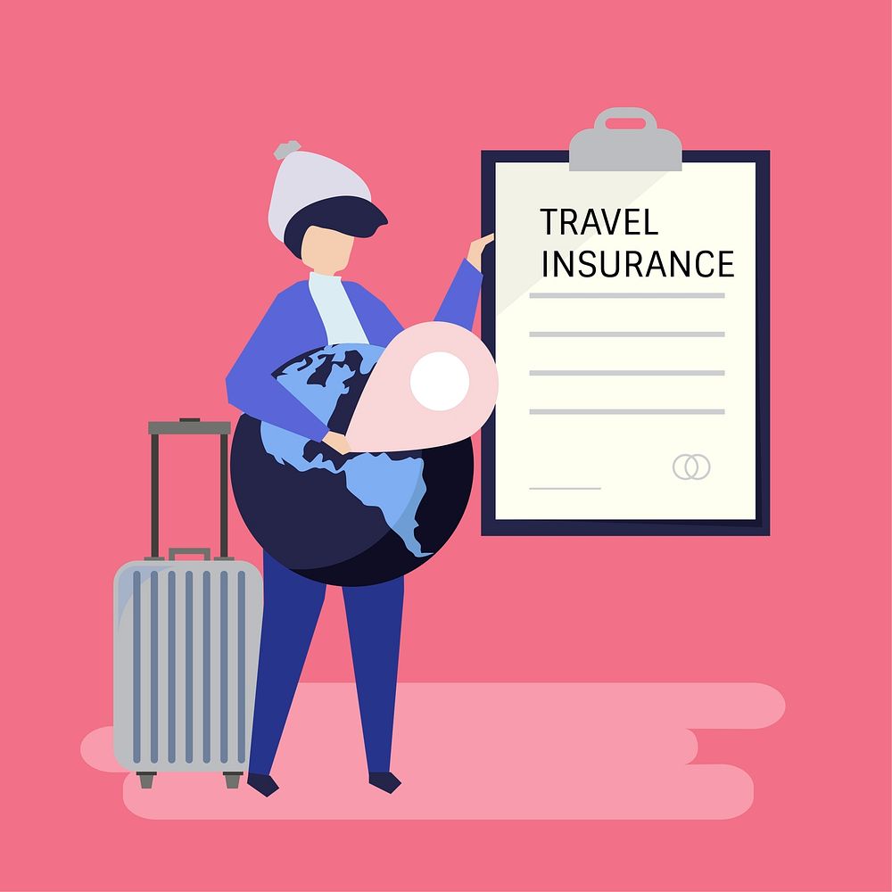 A traveler with a travel insurance policy document