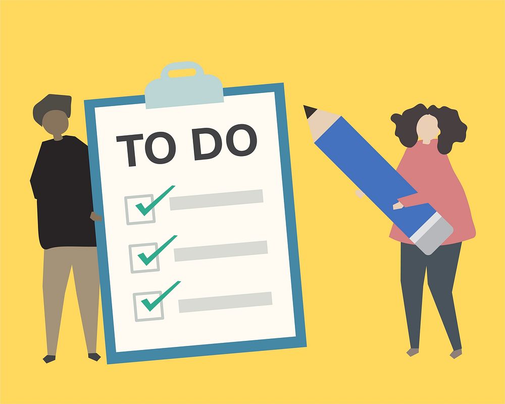 People with to do list illustration