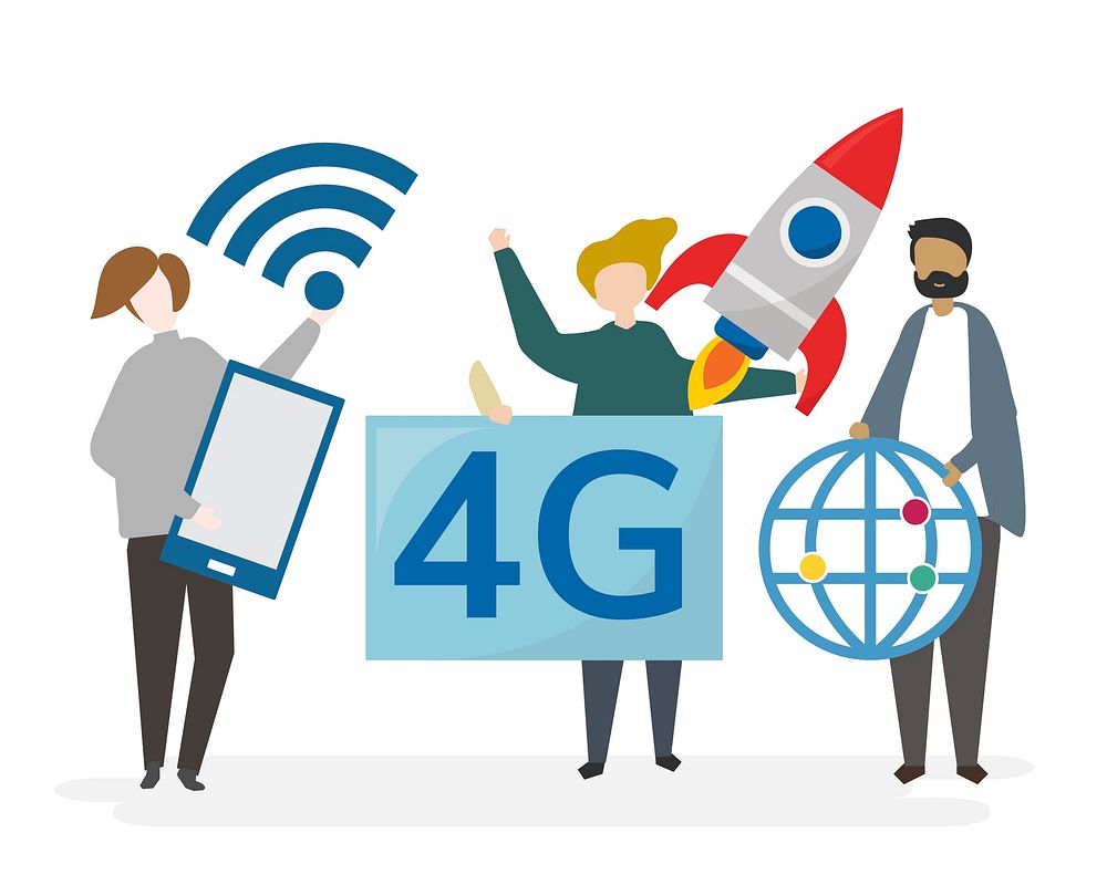 High speed connection 4g illustration