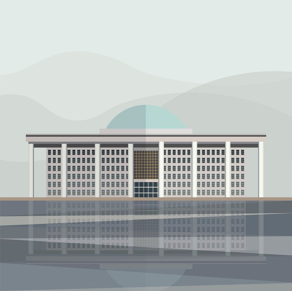 Illustration of Korea National Assembly Proceeding Hall