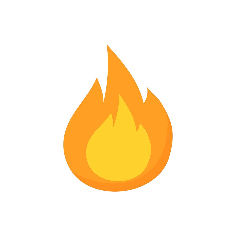 Single flame isolated graphic illustration
