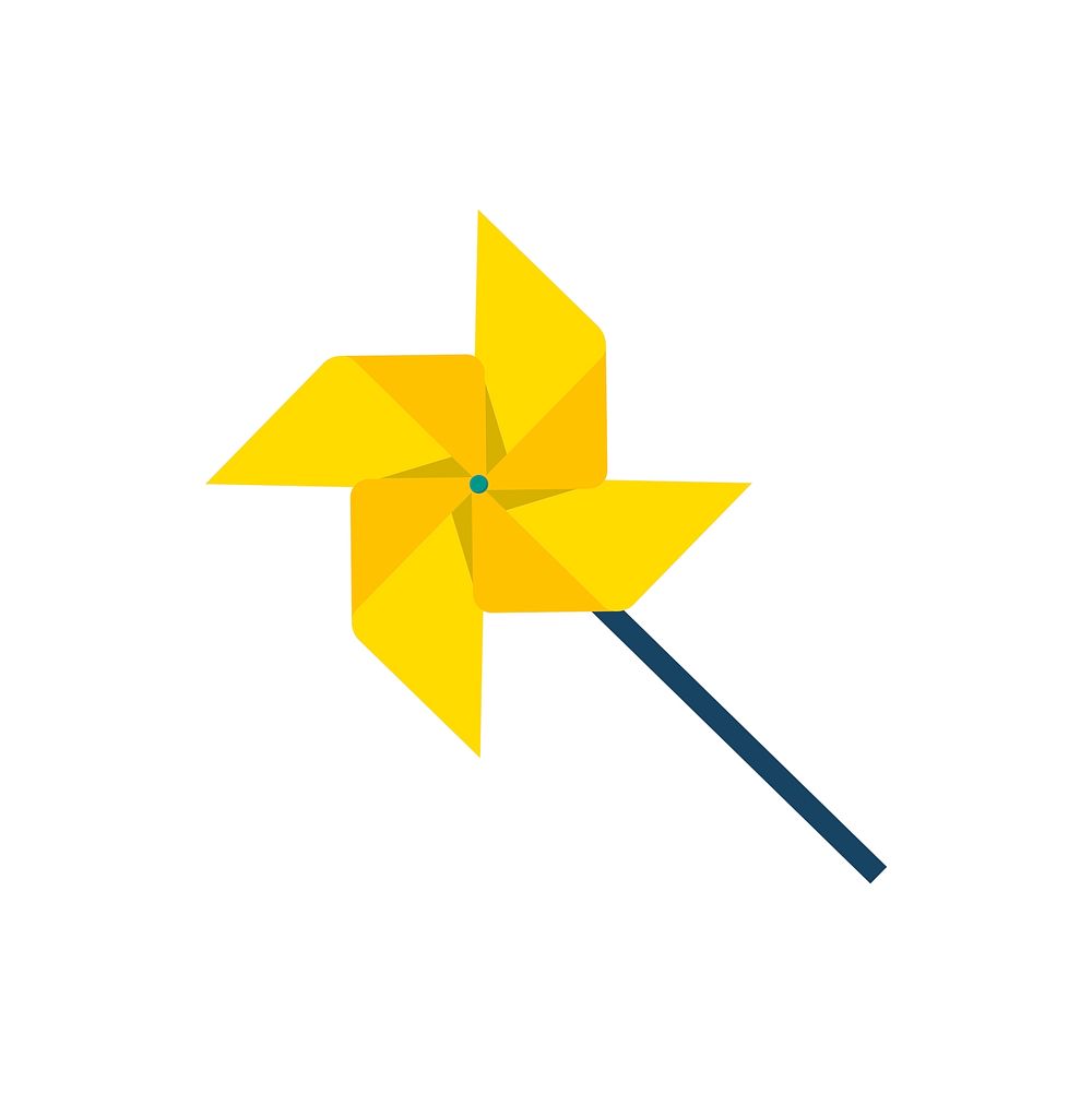 Yellow pinwheel graphic illustration
