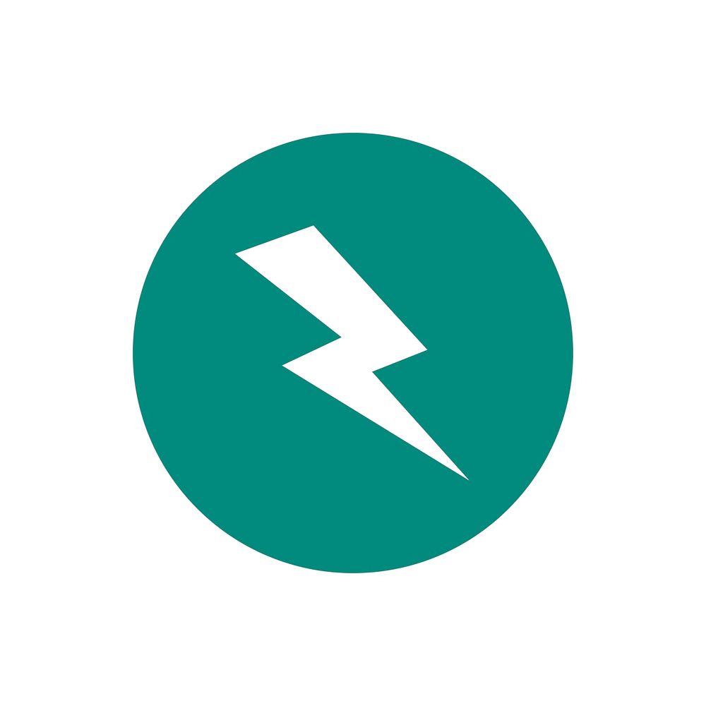 Green electric current sign graphic illustration