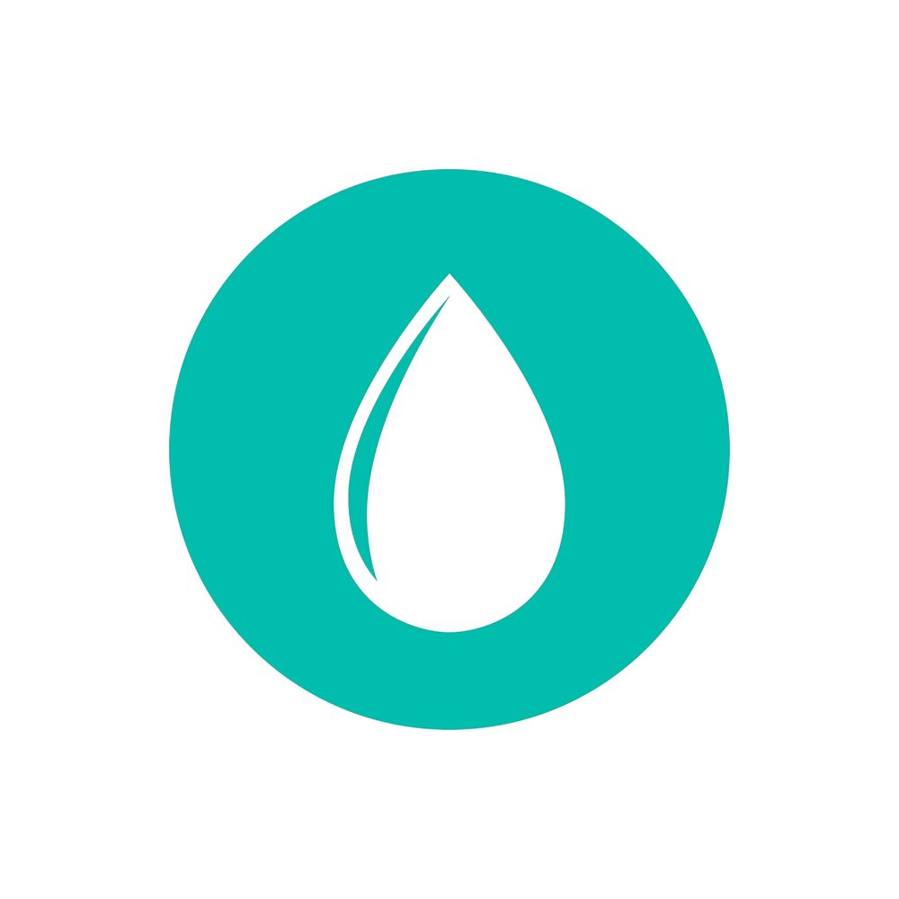 Water drop on Green Circle graphic illustration
