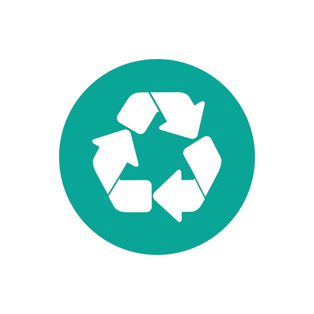 Recycle icon on green circle graphic illustration
