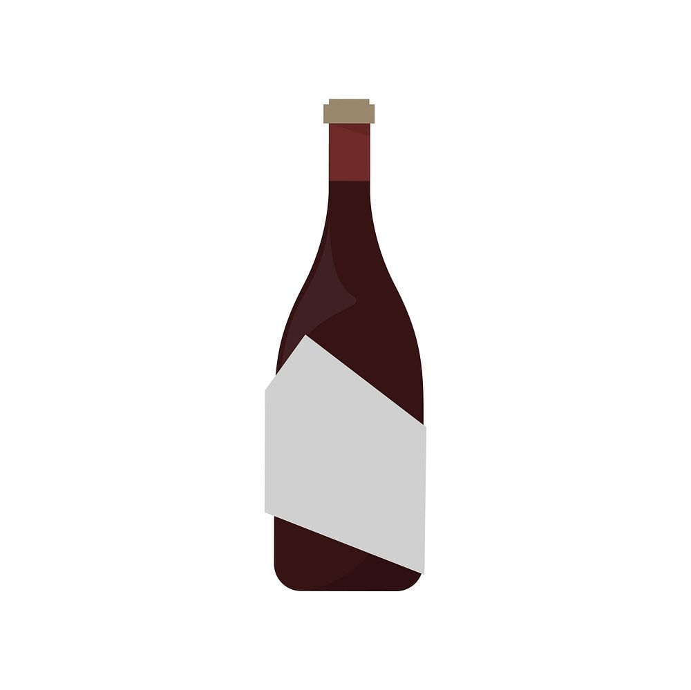 Bottle of red wine graphic illustration