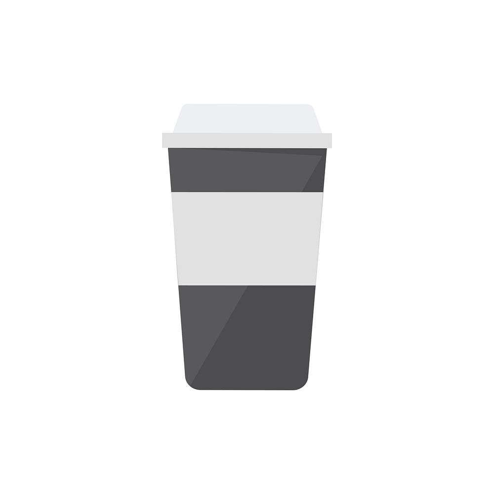 Hot coffee in plastic cup graphic illustration