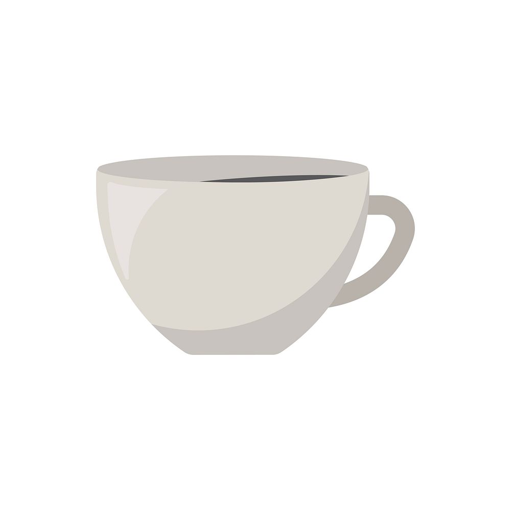 White drinking cup graphic illustration
