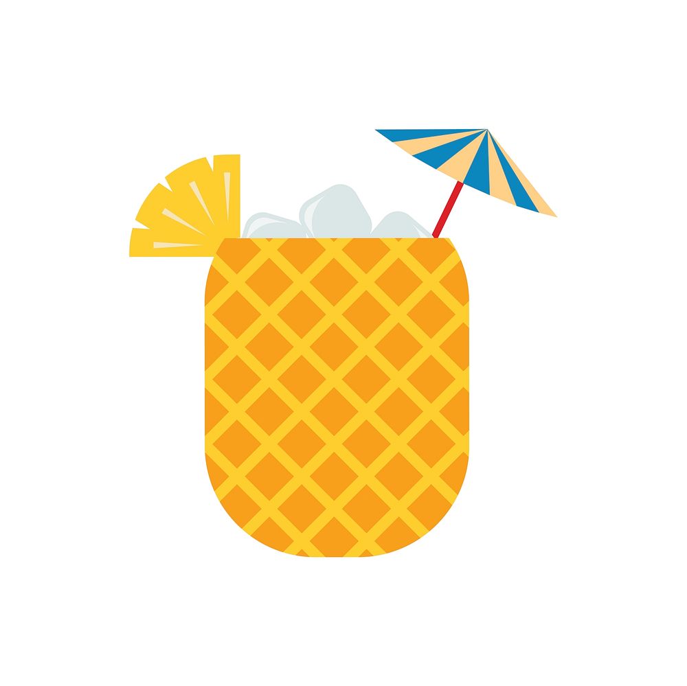 Pineapple juice in pineapple graphic illustration