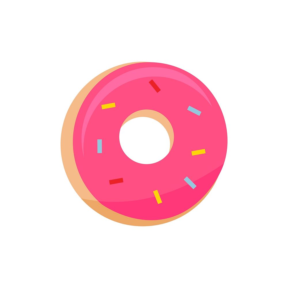 Pink doughnut icon graphic illustration