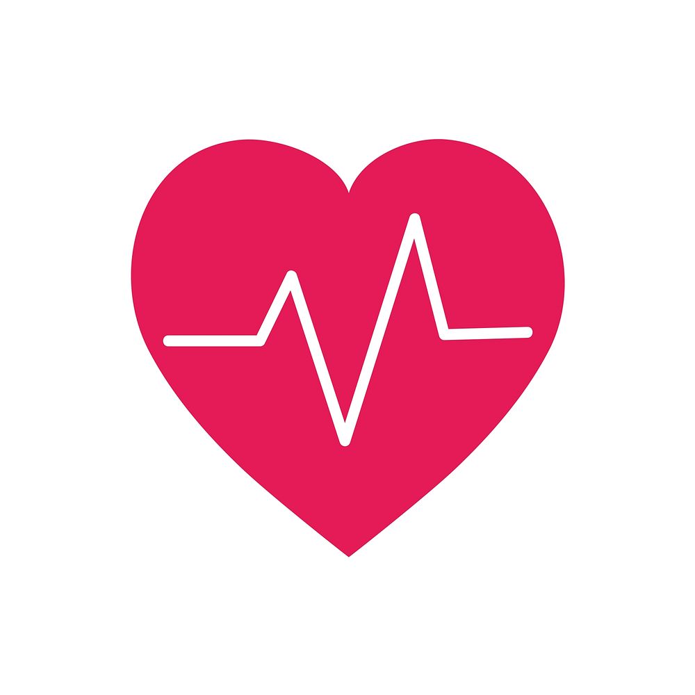 Red heartbeat symbol graphic illustration