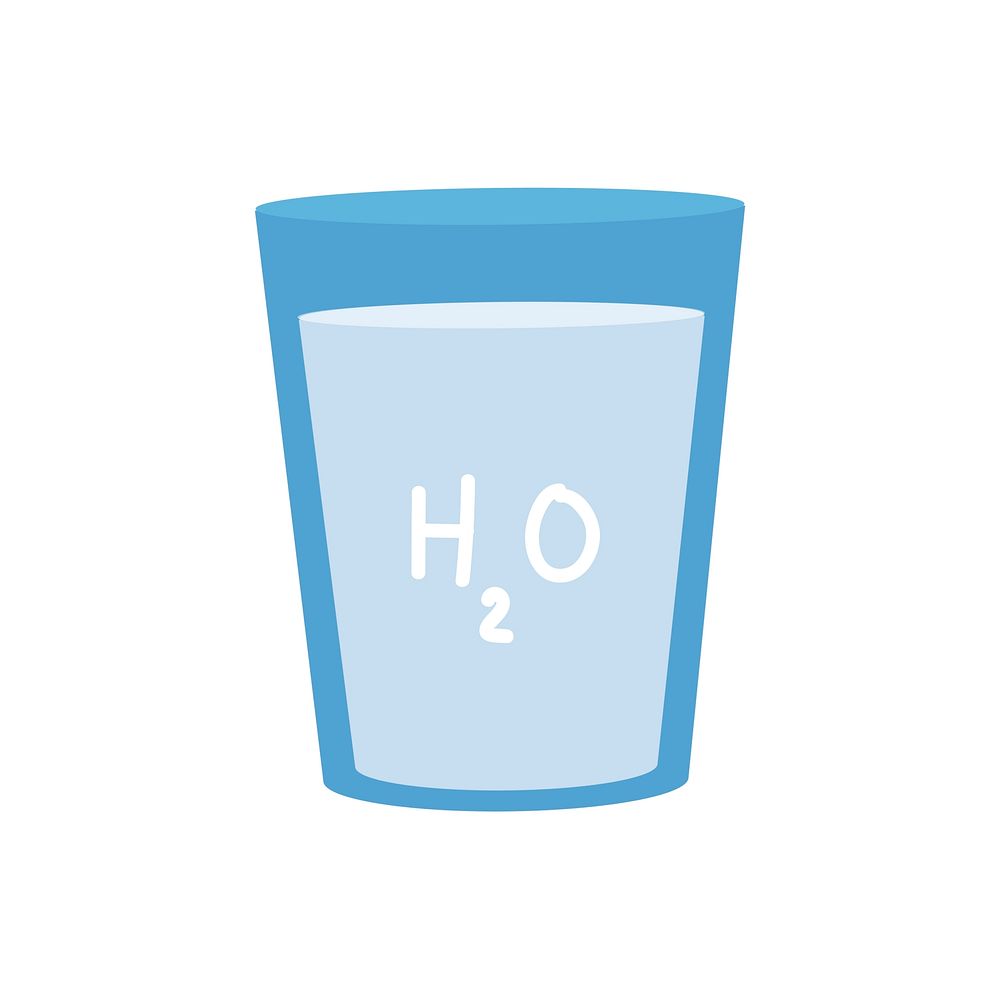 Pure water with H2O  graphic illustration