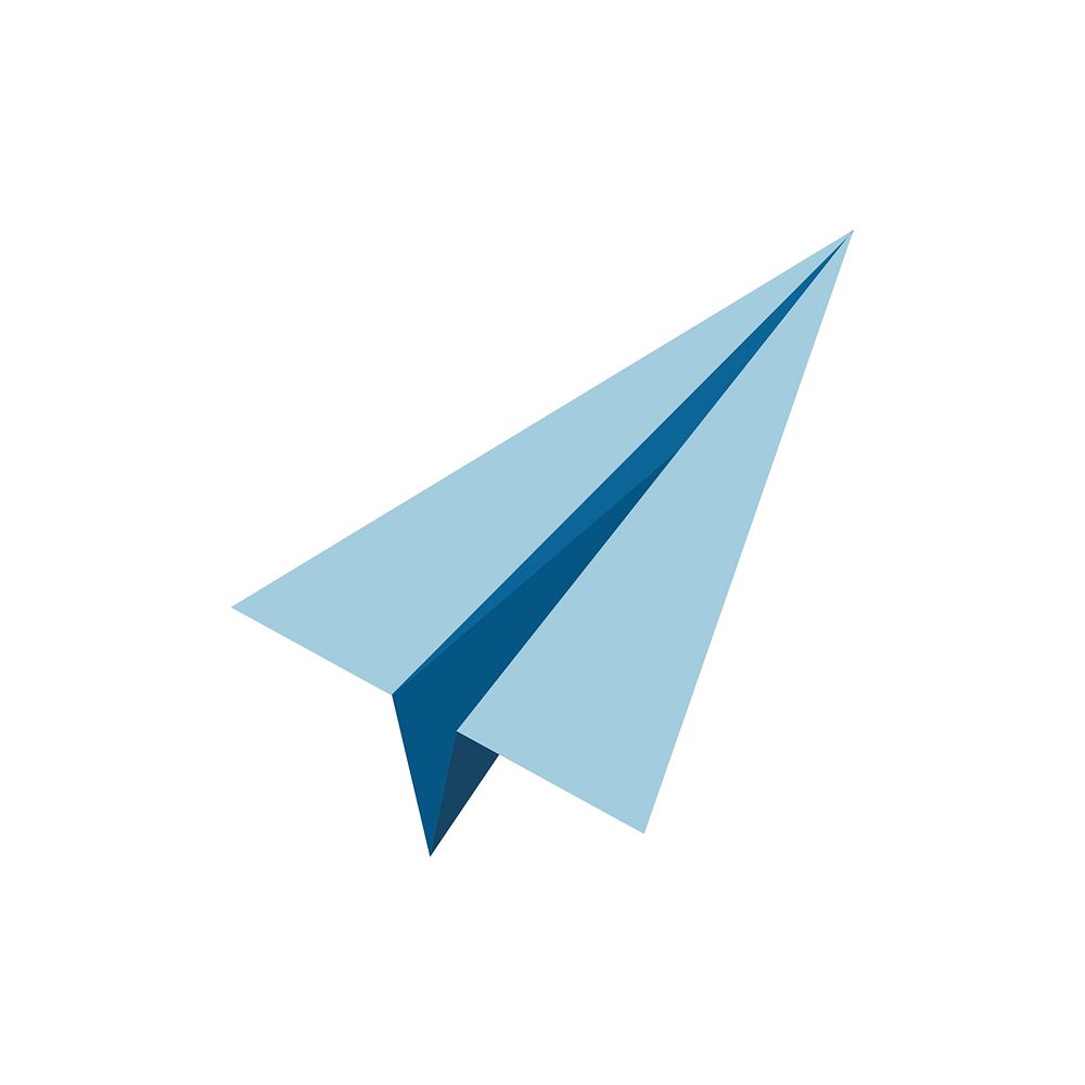 Blue paper plane graphic illustration