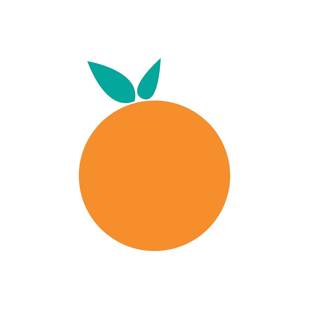 Single orange isolated graphic illustration