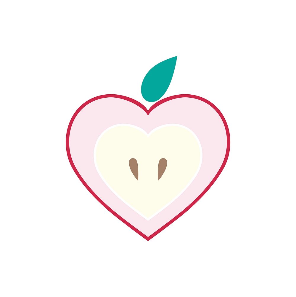 Sliced apple isolated graphic illustration