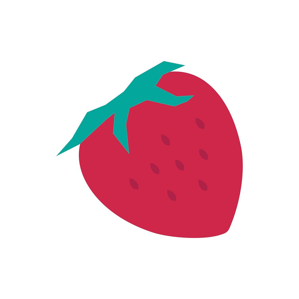 Single strawberry isolated graphic illustration