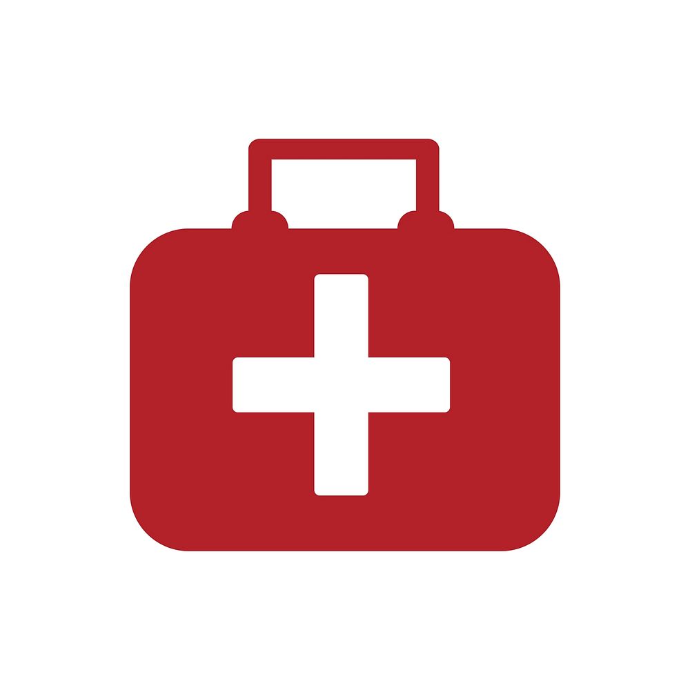 Red first aid kid isolated graphic illustration