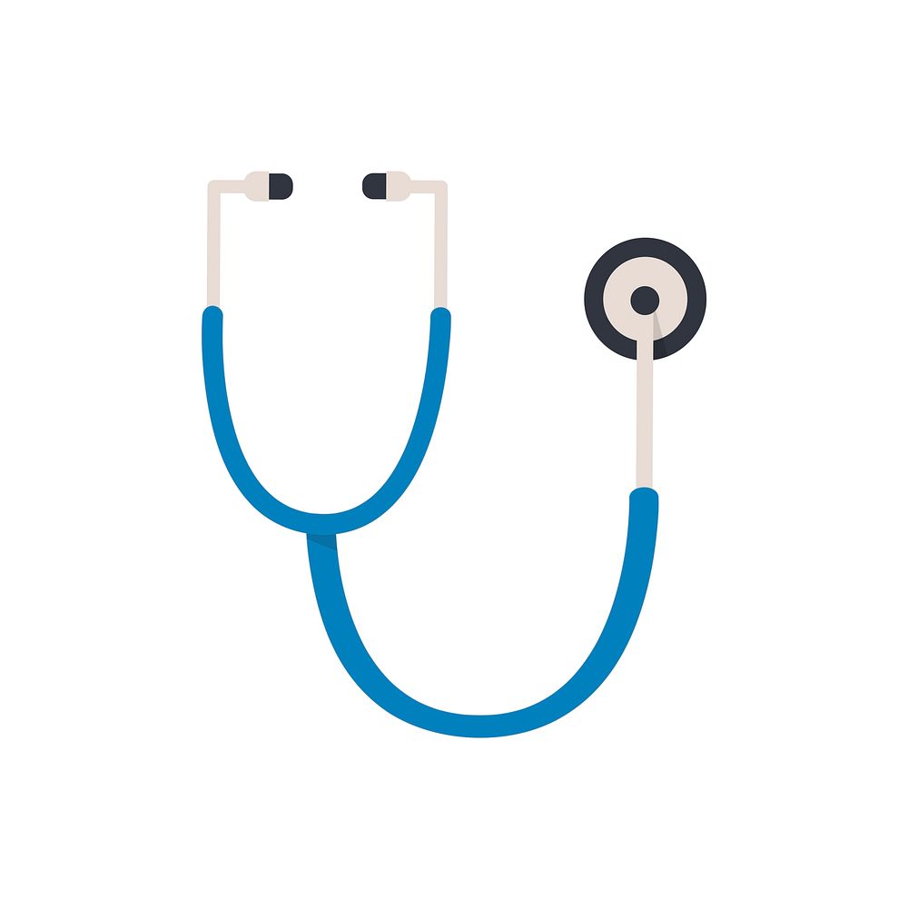 Blue stethoscope isolated graphic illustration