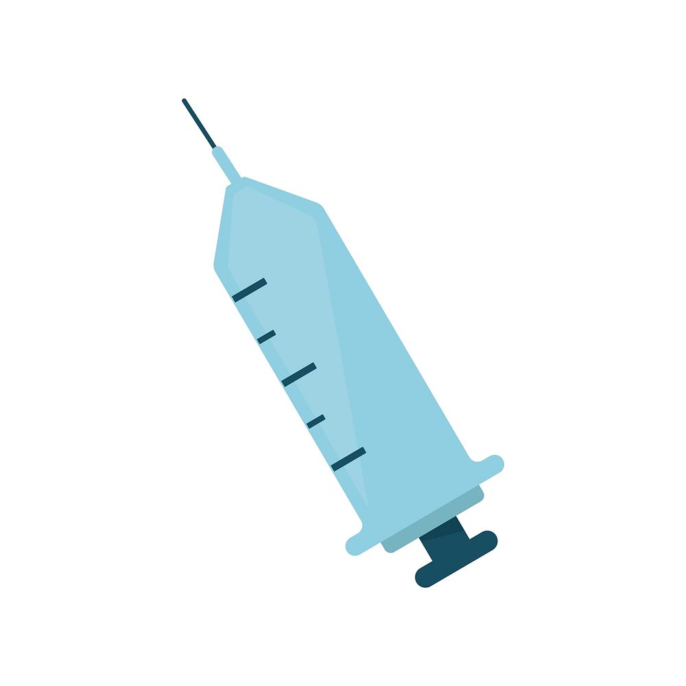 Blue syringe needle isolated graphic illustration