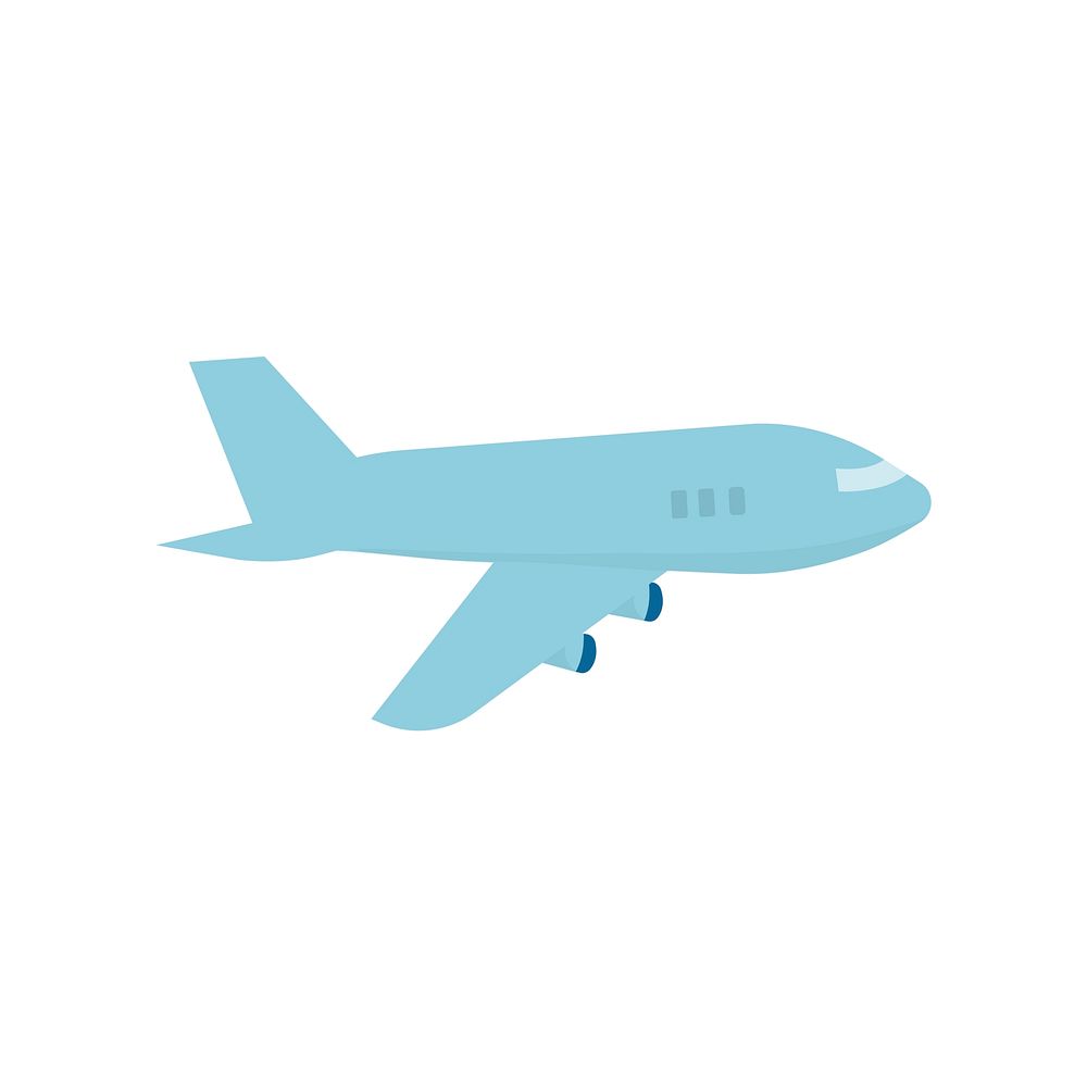 Flying airplane isolated graphic illustration
