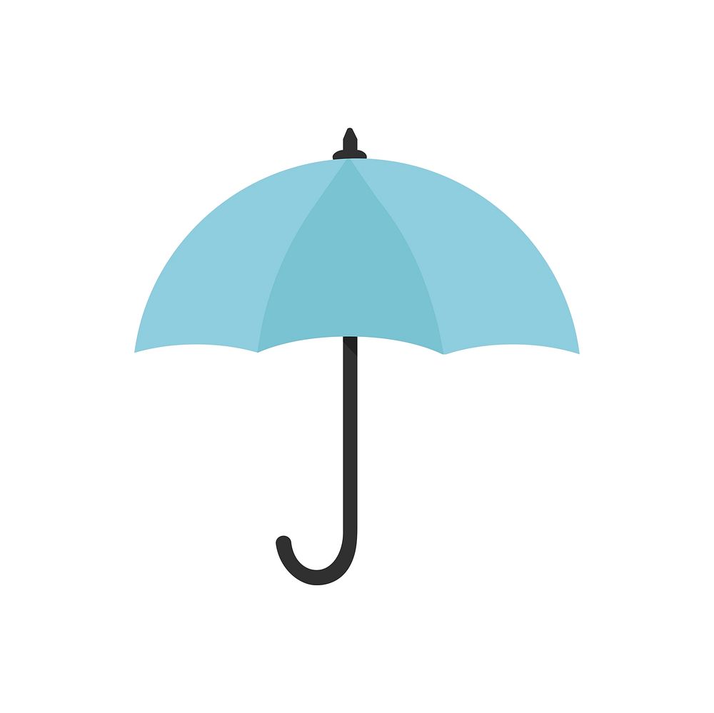 Blue umbrella icon isolated graphic illustration