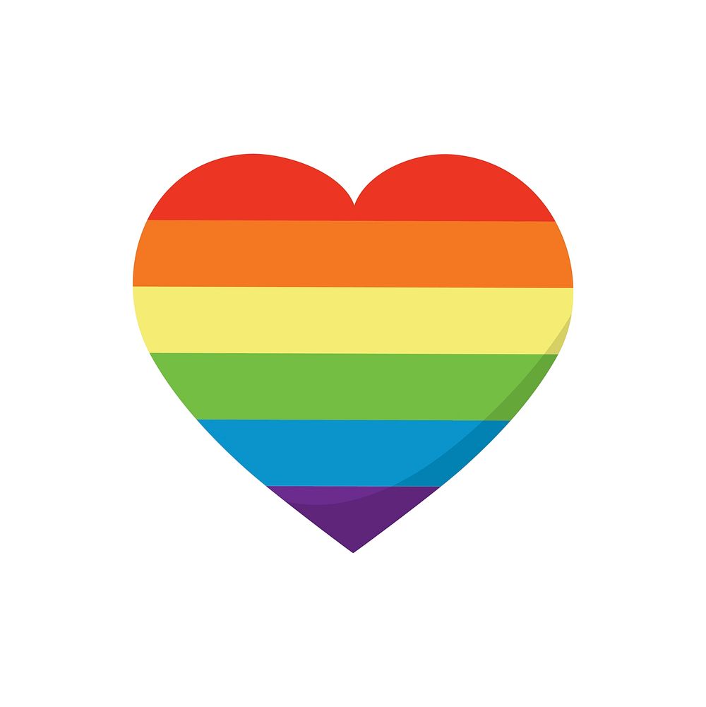 LGBT symbol in heart shape graphic illustration