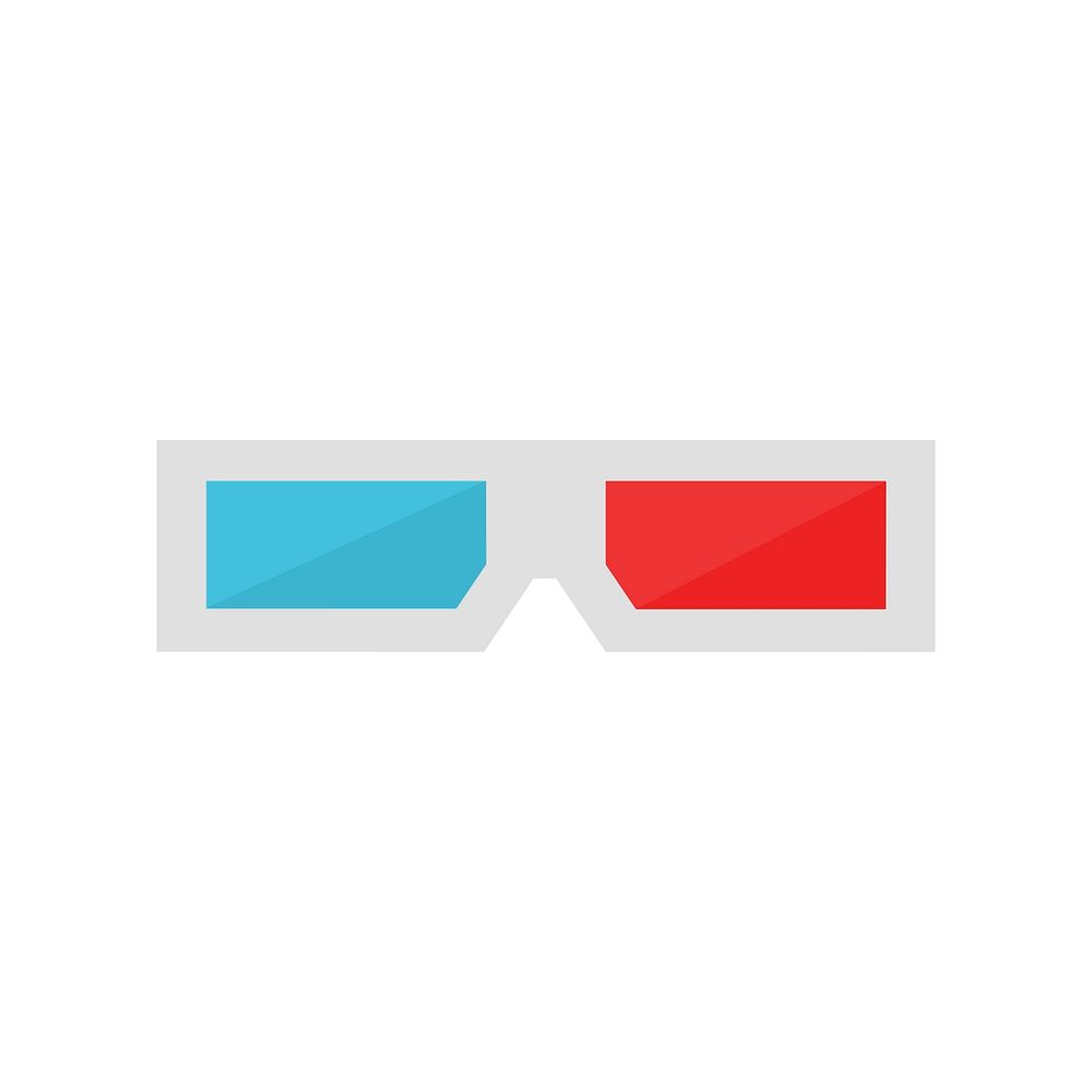 3D glasses isolated graphic illustration