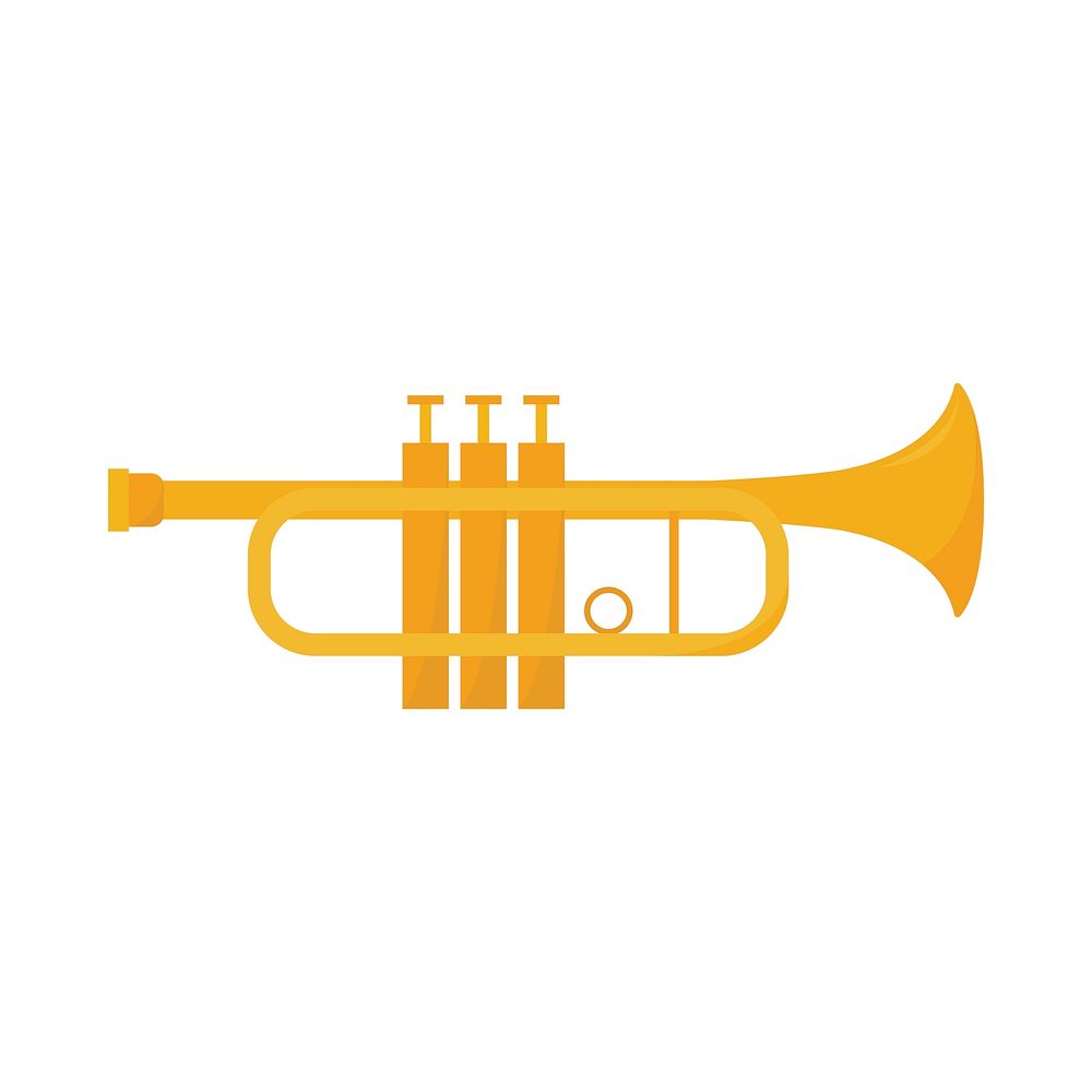 Golden trumpet isolated graphic illustration