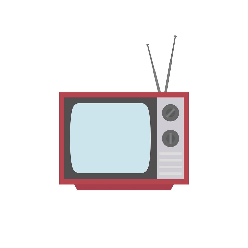 Old blank screen television graphic illustration