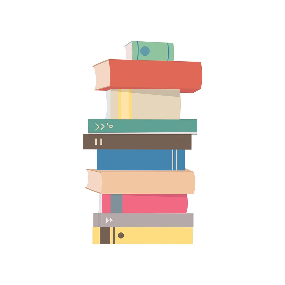 Stack of books graphic illustration