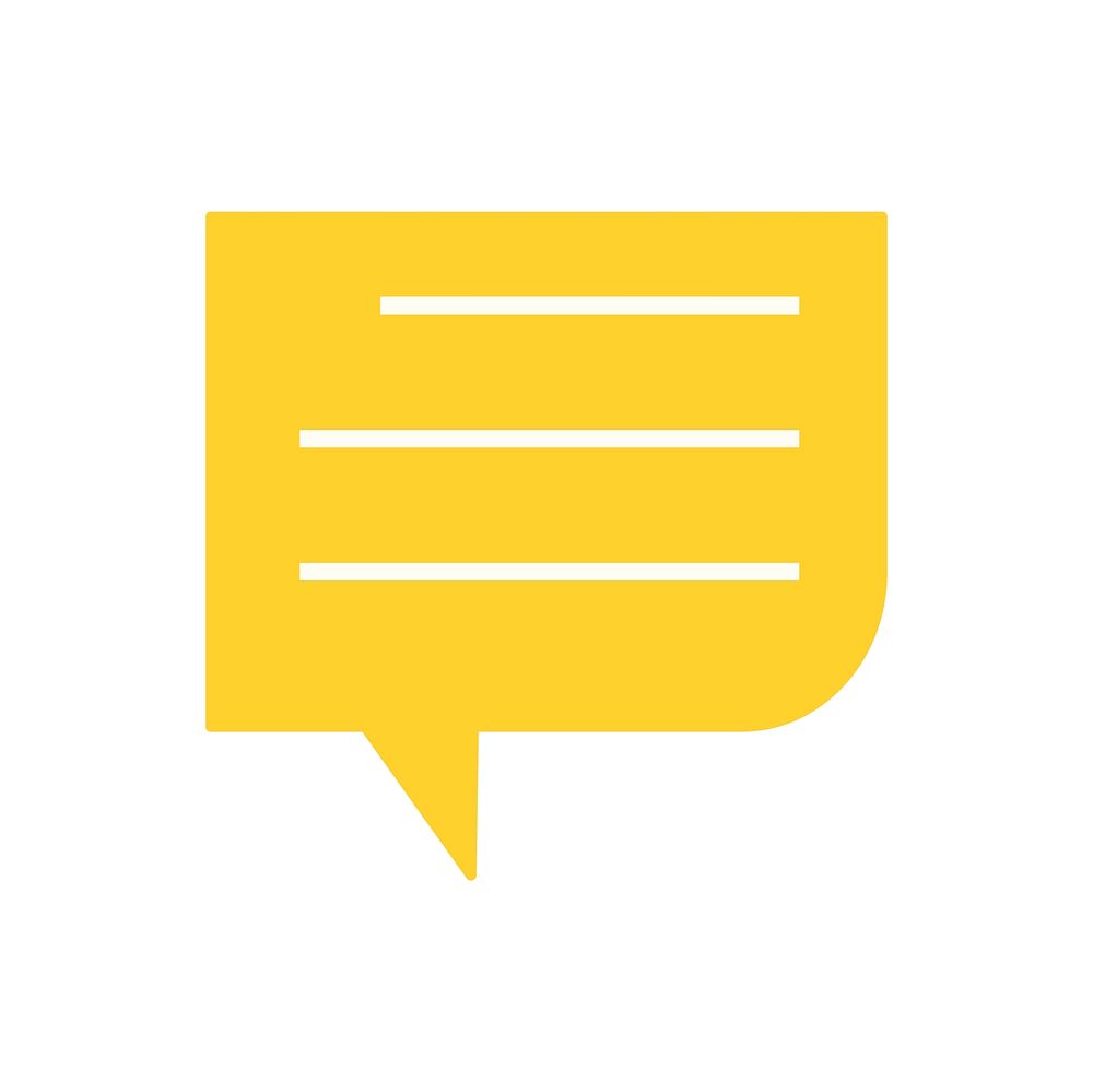 Yellow speech bubble graphic illustration | Free Icons - rawpixel