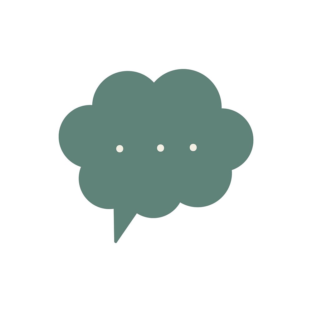 Green colour thought bubbles graphic illustration