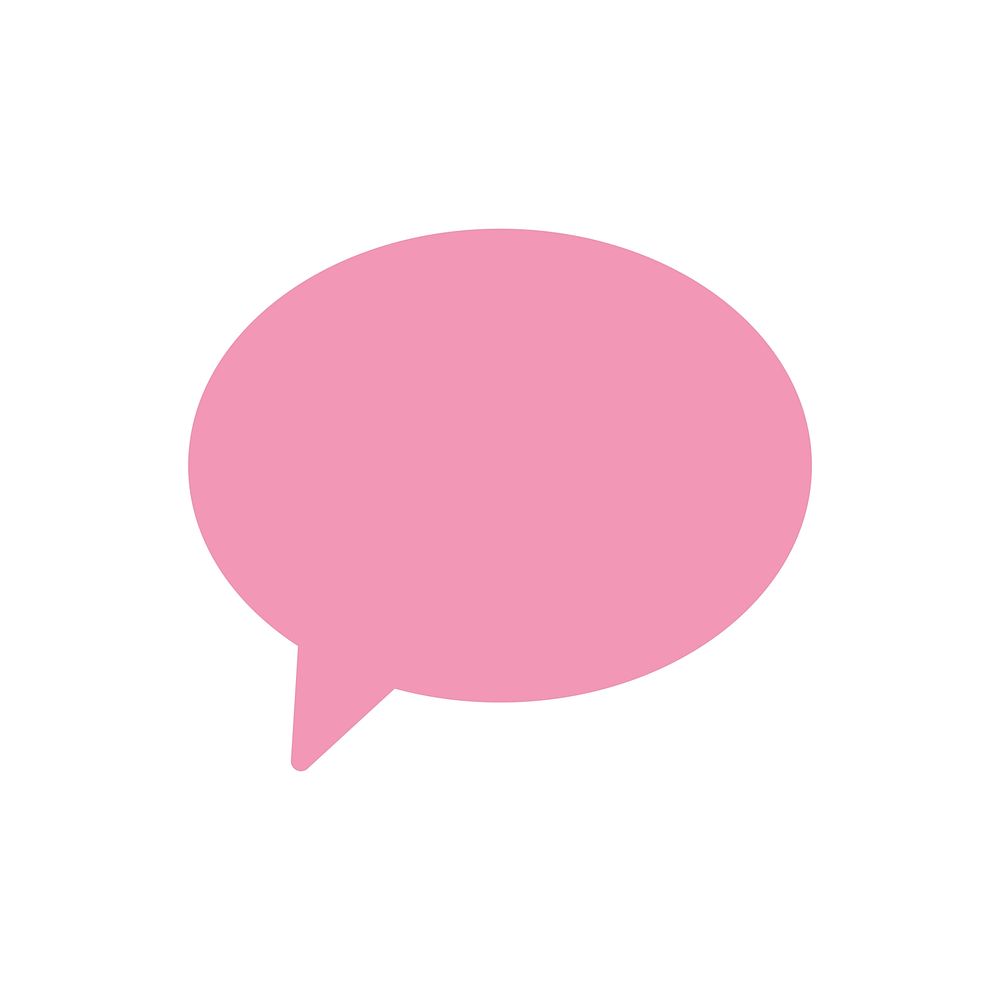 Pink speech bubble isolated graphic illustration
