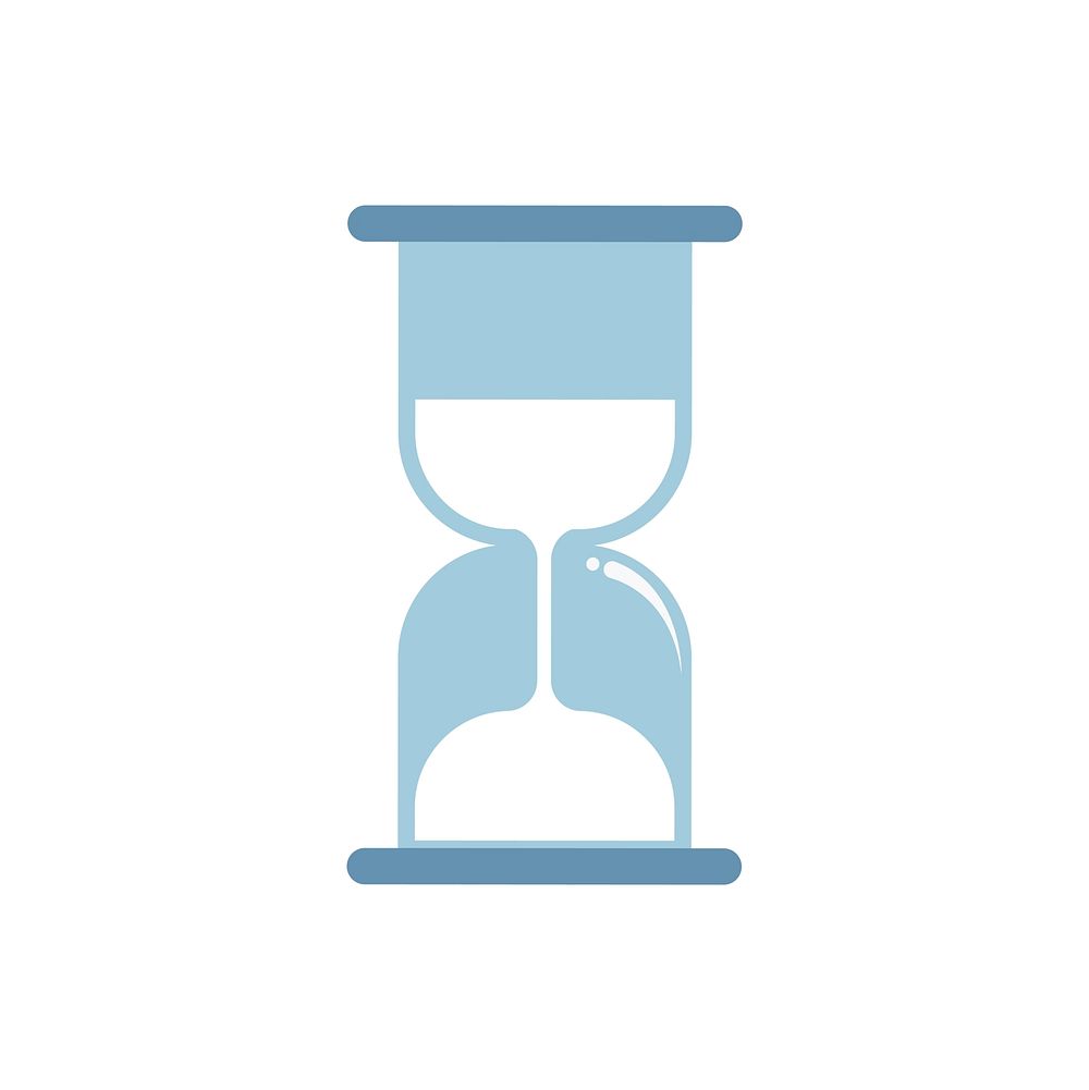 Blue hourglass isolated graphic illustration