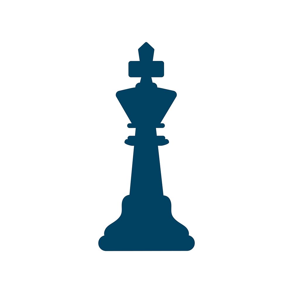 Black king chess figure isolated graphic illustration