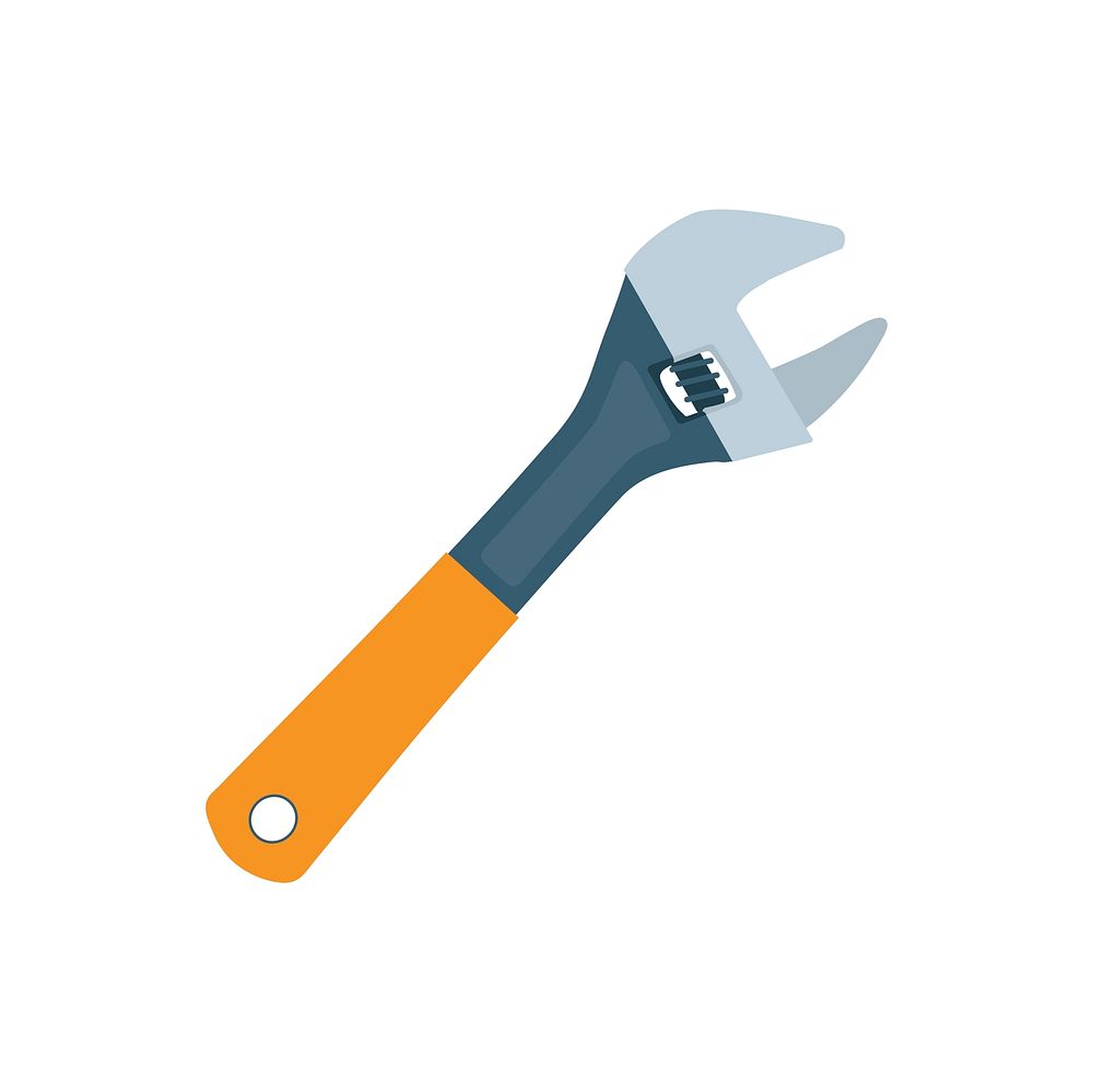 Wrench with orange handle graphic illustration