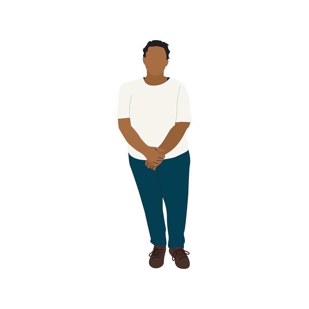 Illustrated black woman standing alone