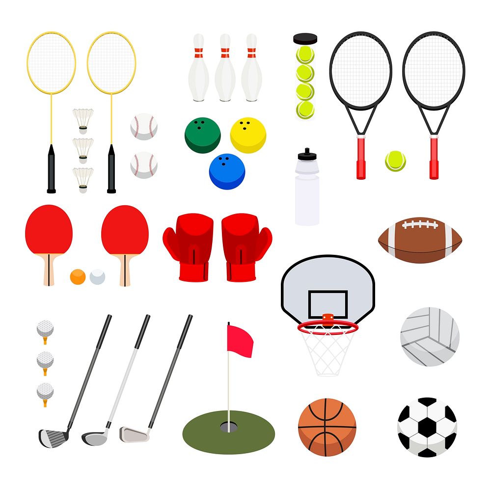 Collection of various sports icon illustration