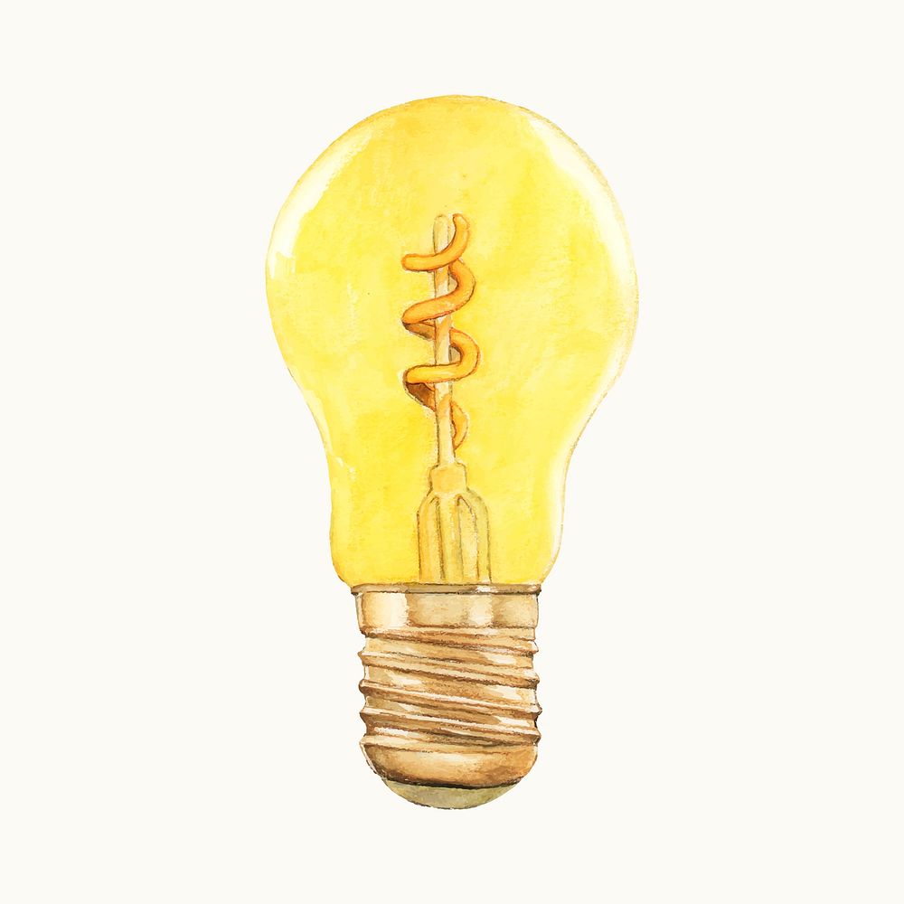 Water color illustration of a light bulb