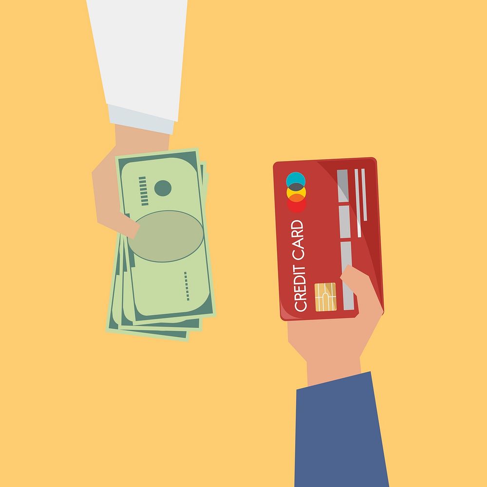 Illustration of payment with credit card