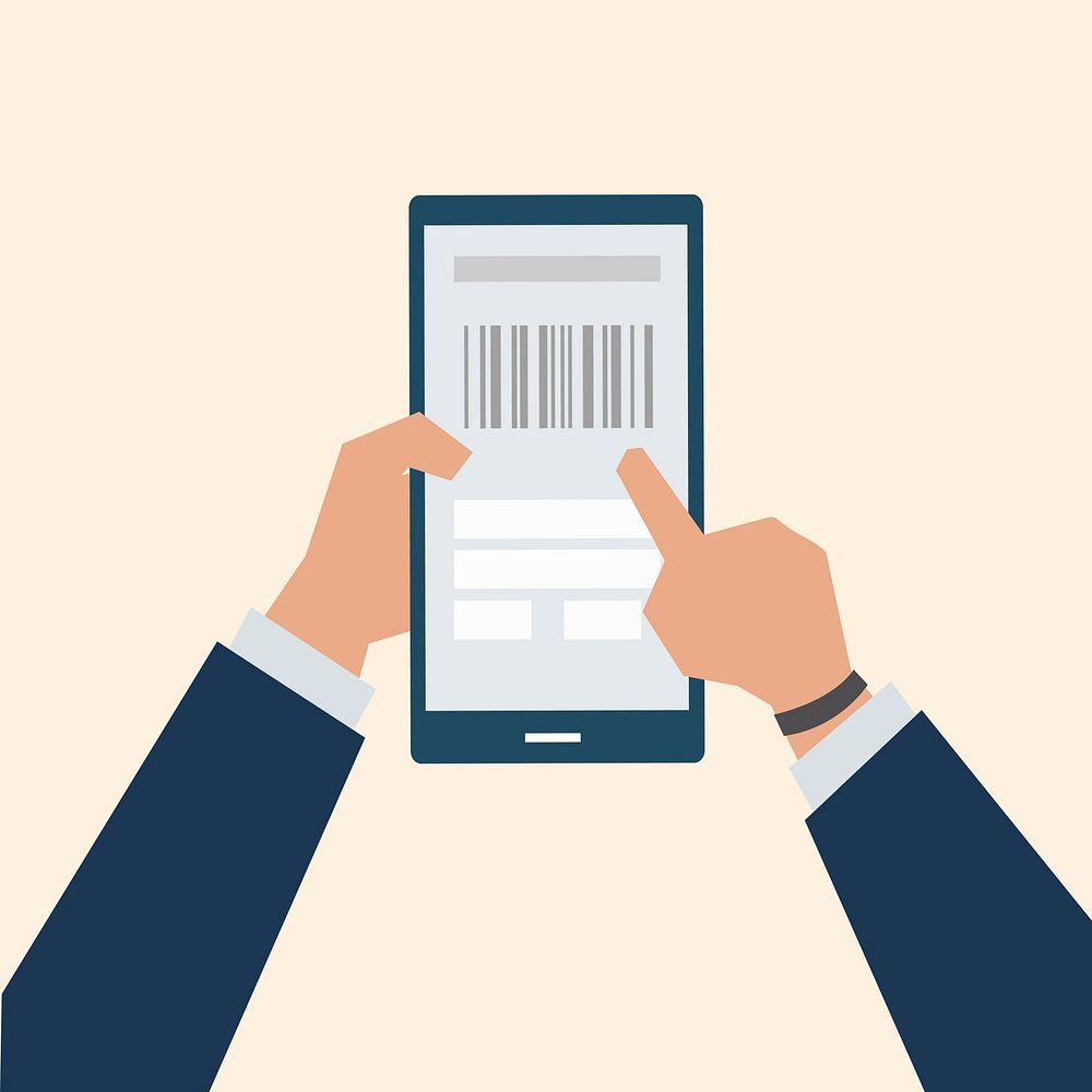 Illustration of barcode online payment
